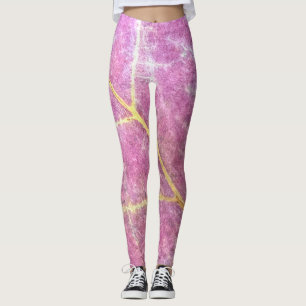 Pink Leaf Yoga Pants
