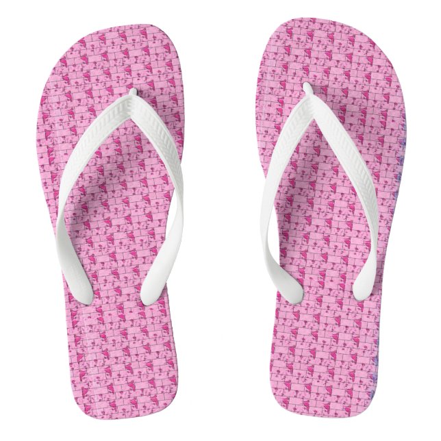 Pink Leafs Jandals (Footbed)