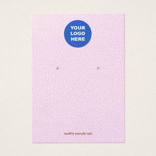 Pink Leather Add Your Logo Earring Display Card