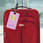 Pink leather business company logo name luggage tag<br><div class="desc">Pink faux leather print as background.  Personalise and add you business logo,  name and contact details.</div>