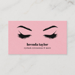 PINK  LEATHER chic Eyelash Browbar professional Business Card