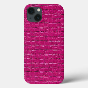 Pink leather effect pattern iPhone 13 case