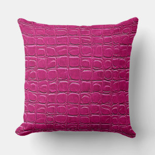 Pink leather effect pattern cushion
