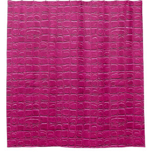 Pink leather effect pattern shower curtain