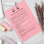 Pink Leather EYELASH EXTENSION CONSENT FORM<br><div class="desc">Eyelash Extensions Consent forms are perfect for your Lash Extension business. This modern and sophisticated consent form design features a glamourous , minimalistic illustration of a woman's eyelashes a title and a block where you can insert all your informed consent details on a luxury against a printed pink leather background....</div>