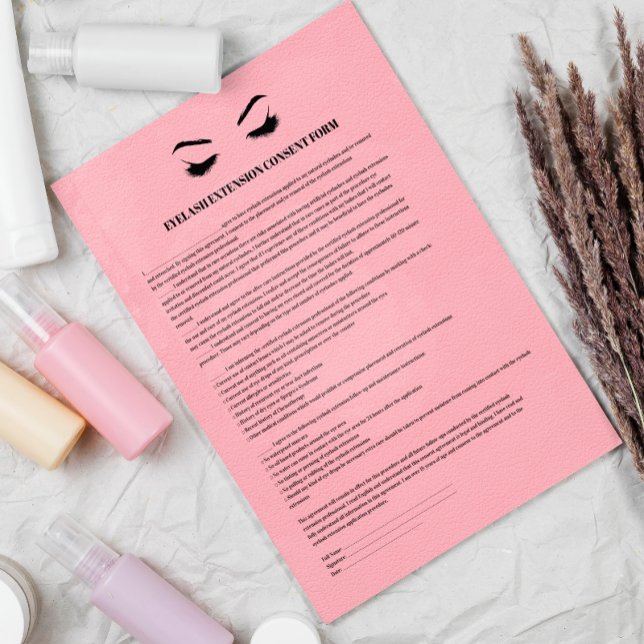 Pink Leather EYELASH EXTENSION CONSENT FORM Flyer (Creator Uploaded)