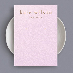 Pink Leather (image) Earring Display Card