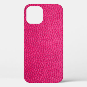 Pink leather leather texture skin iPhone 12 case