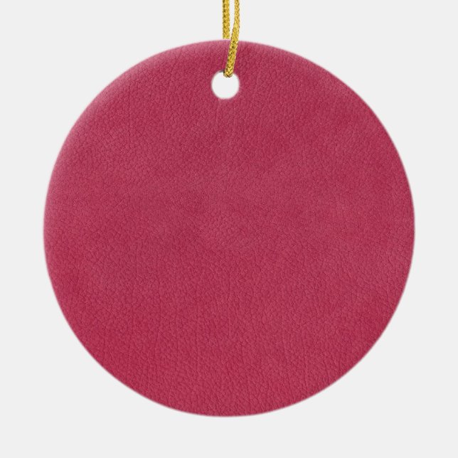 Pink Leather Look Ceramic Tree Decoration (Front)