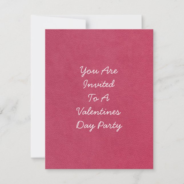 Pink Leather Look Invitation (Front)