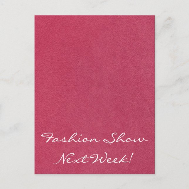 Pink Leather Look Postcard (Front)