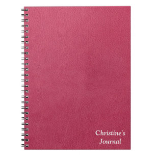 Pink Leather Look Spiral Notebook