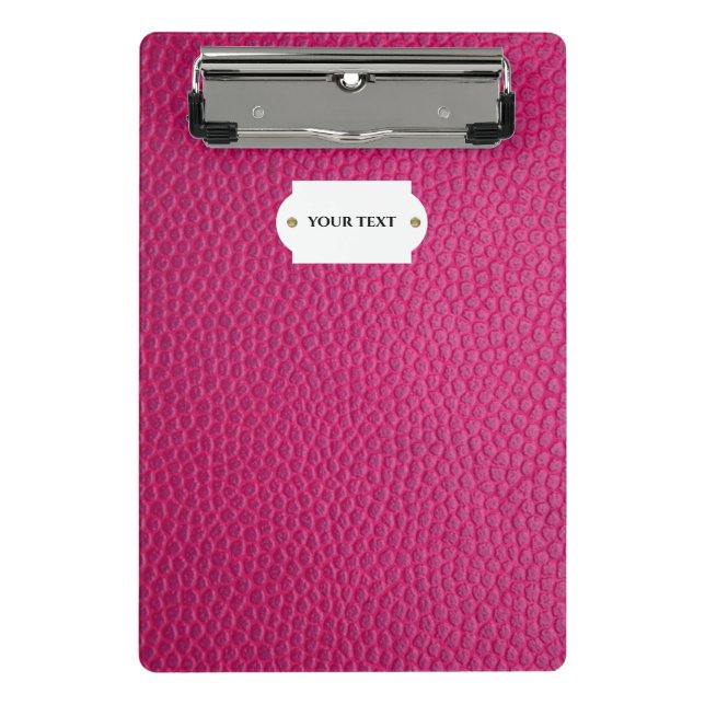 Pink leather  mini clipboard (Front)