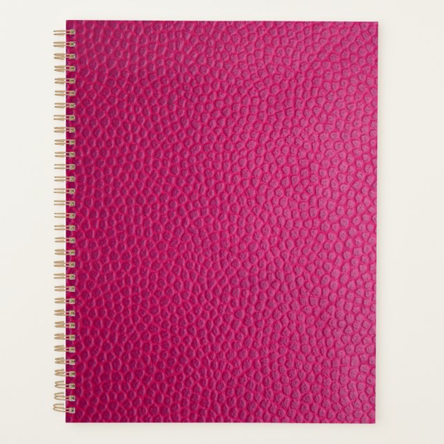 Pink leather  planner (Front)