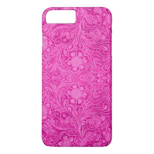 Pink Leather Print Floral Pattern Case-Mate iPhone Case