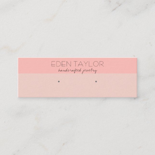 Pink Leather Texture Stud Earring Display Mini Business Card (Front)
