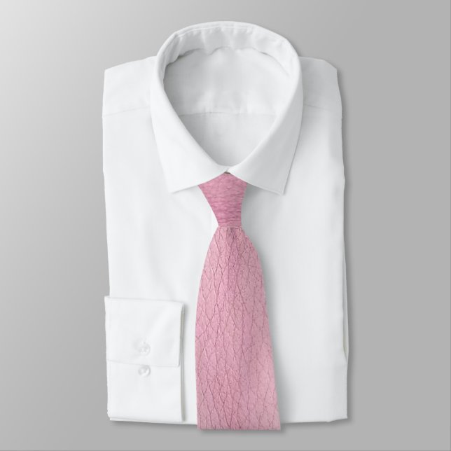 pink leather texture tie (Tied)