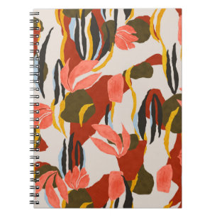 pink leaves and effect dress pattern design. notebook