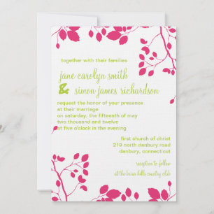 Pink Leaves -Beautiful wedding invitations