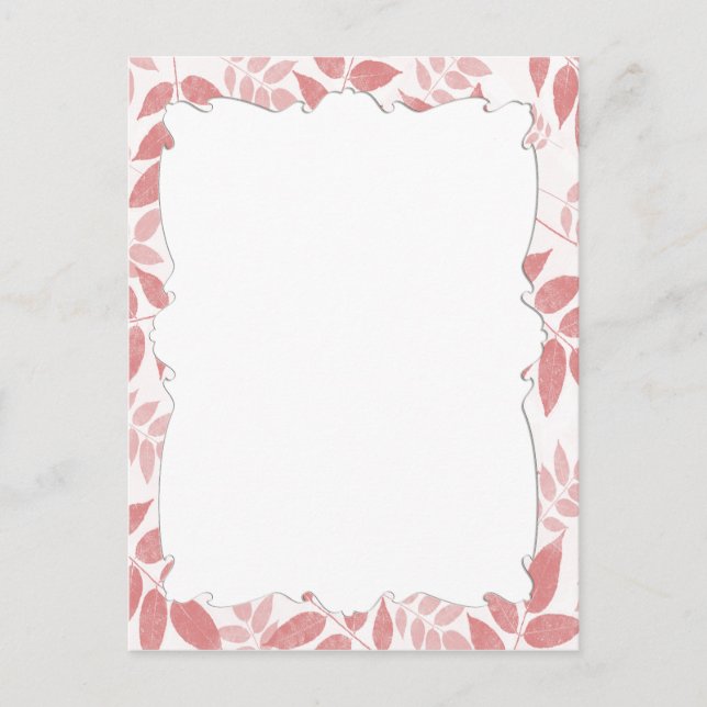 Pink Leaves Postcard (Front)