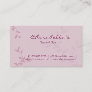 Pink Leaves Salon & Spa Manicure Business Card