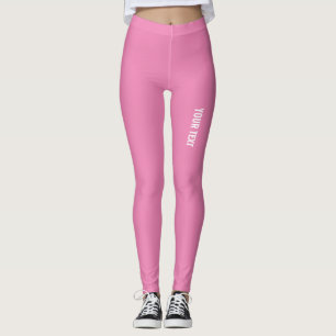 Pink Leggings Add Your Logo Name Text Modern