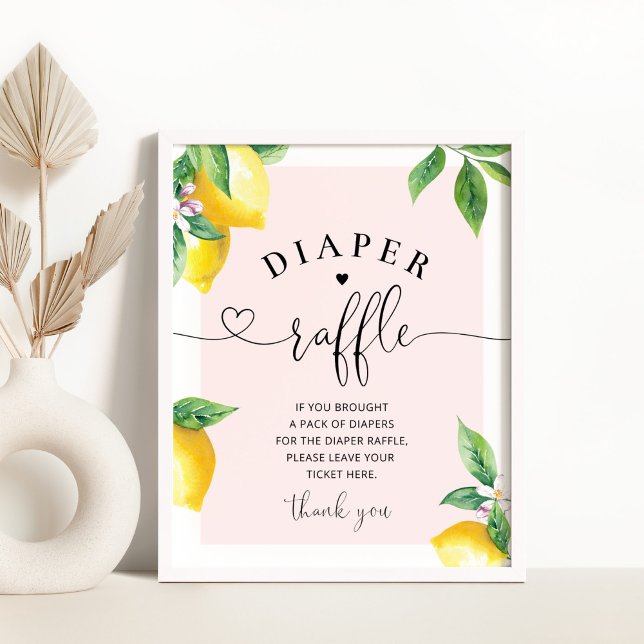 Pink Lemon diaper raffle sign (Creator Uploaded)