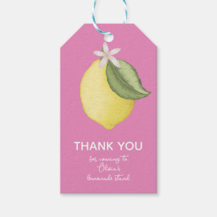 Pink Lemon Lemonade Birthday Party Gift Tags