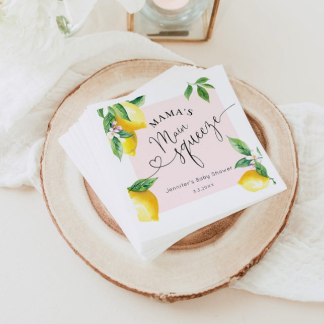 Pink lemon mamas main squeeze baby shower napkins (Creator Uploaded)