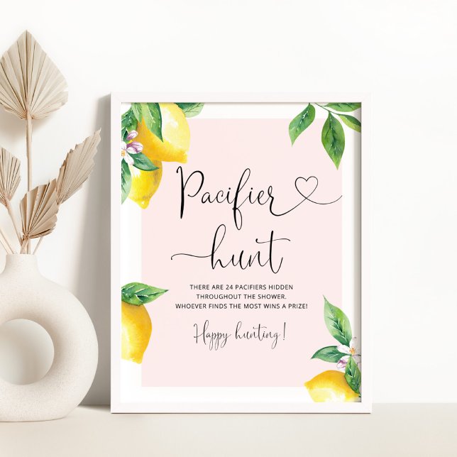 Pink lemon Pacifier hunt baby shower game Poster (Creator Uploaded)