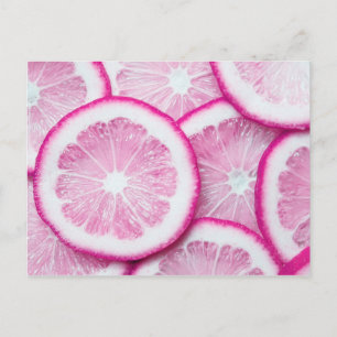 Pink lemon postcard