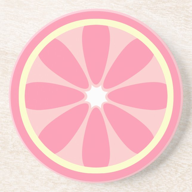 Pink Lemon Slice Coaster (Front)