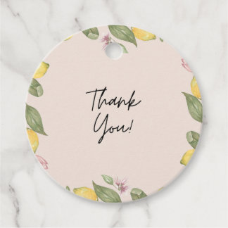Pink Lemon Thank You Favour / Gift Tag