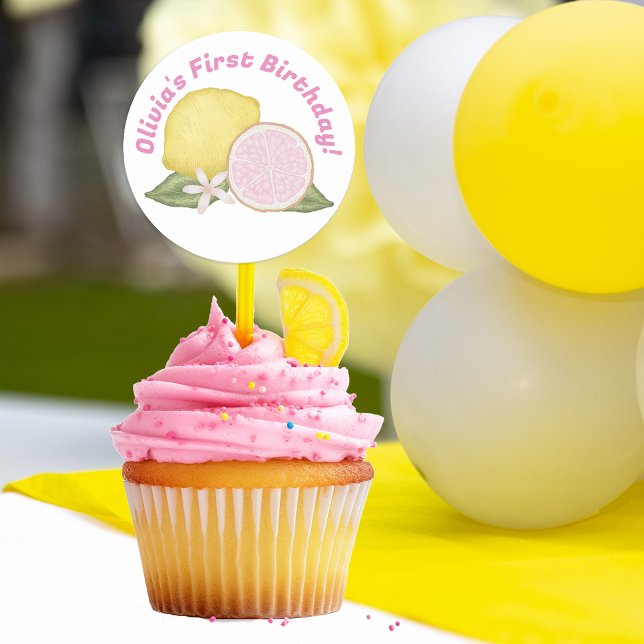 Pink Lemonade Birthday Favour Sticker (Creator Uploaded)
