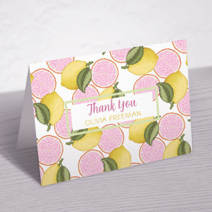 Pink Lemonade Birthday Thank You Card
