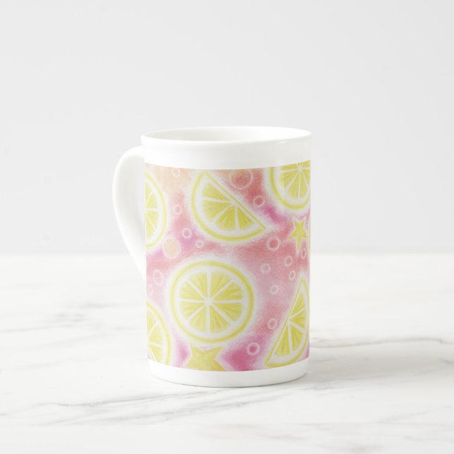 Pink Lemonade bone china mug (Front Left)