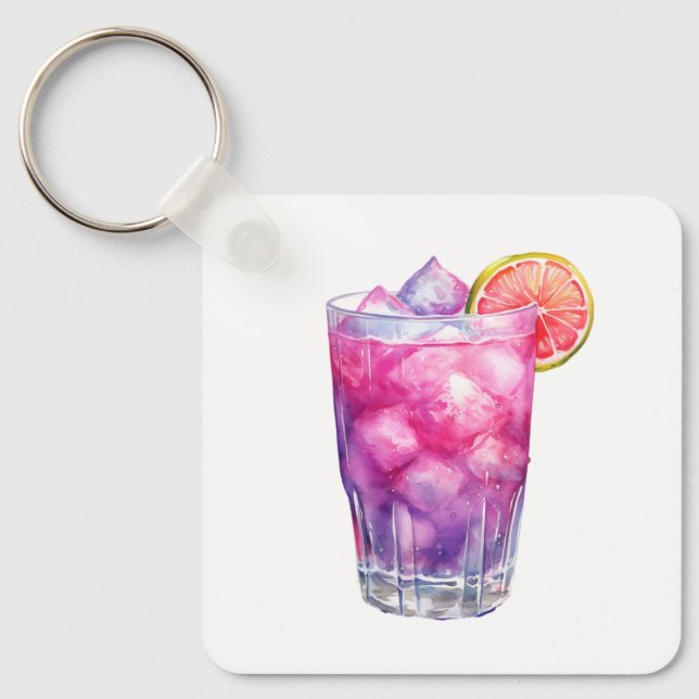 Pink Lemonade Cocktail Key Ring (Front)