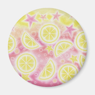 Pink Lemonade fridge magnet round