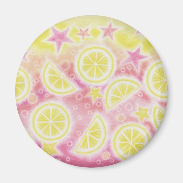 Pink Lemonade fridge magnet round (Front)
