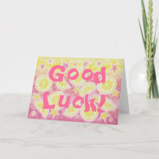 Pink Lemonade 'Good Luck' greetings card