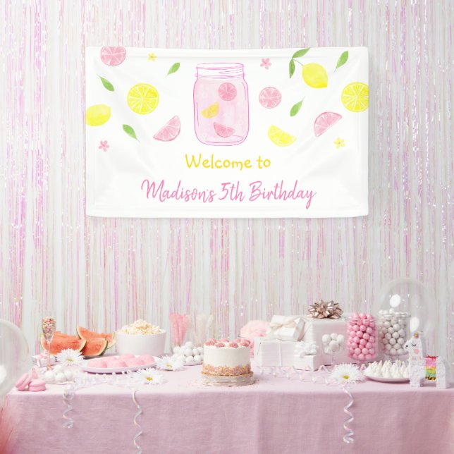 Pink Lemonade Lemon Birthday Banner (Party)
