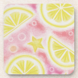 Pink Lemonade 'lemons' coaster set