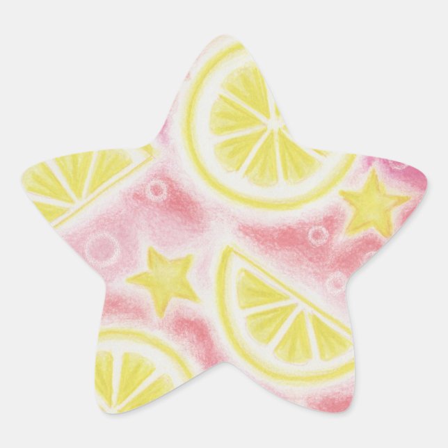 Pink Lemonade 'lemons' sticker star (Front)