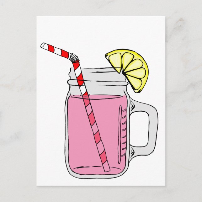 Pink Lemonade Mason Jar Postcard (Front)