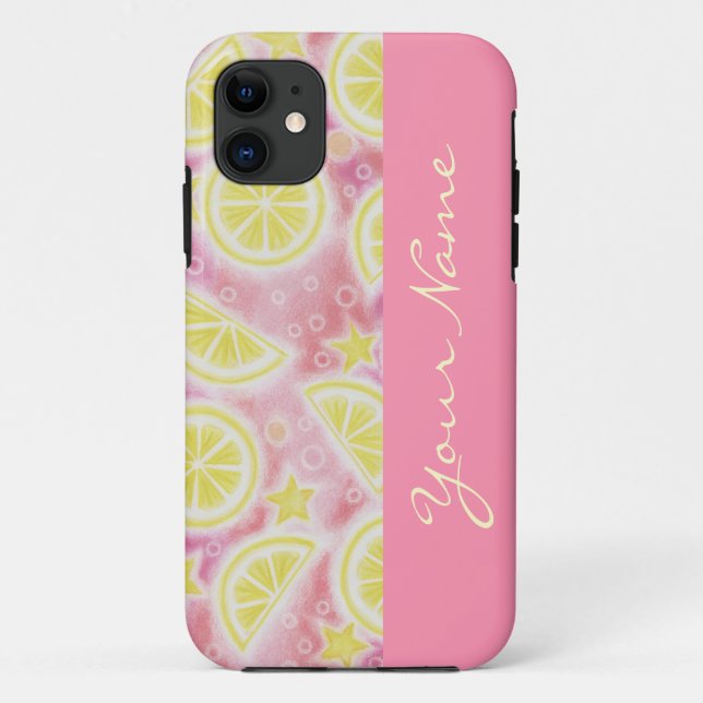 Pink Lemonade 'Name' iPhone case pink (Back)