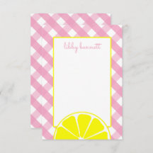 Pink Lemonade Personalised Note Cards