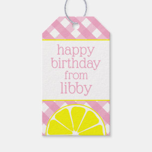 Pink Lemonade Personalized Gift Tags