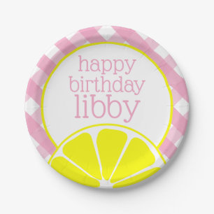 Pink Lemonade Personalized Party Plates