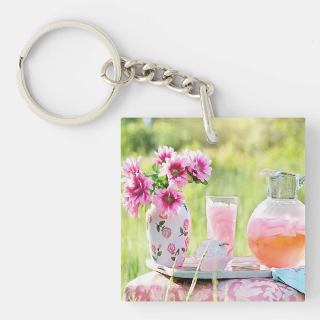 Pink lemonade picture key ring (Front)