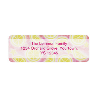 Pink Lemonade return address label centre text